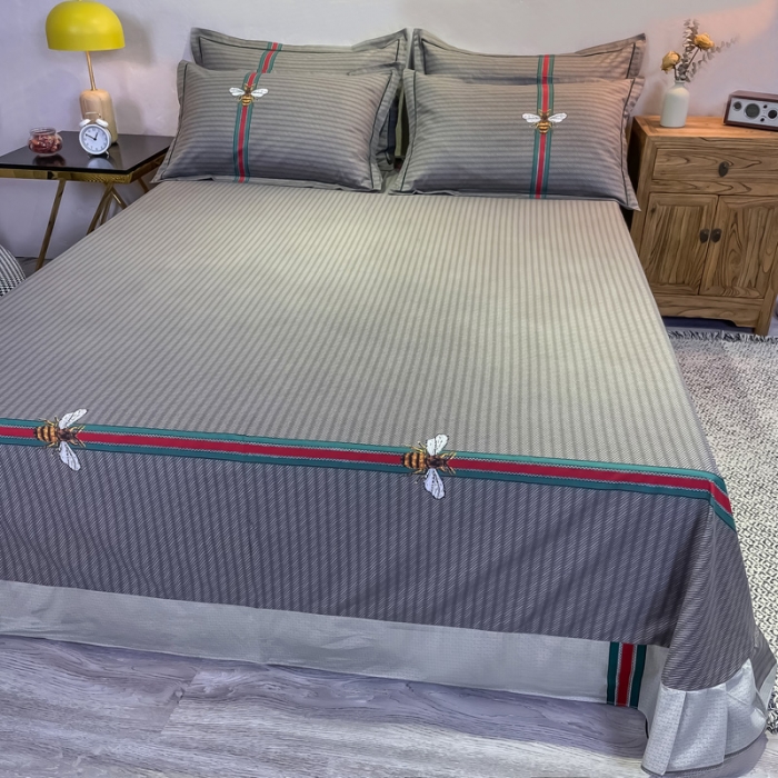 91家纺网 家纺一手货源 找家纺 金爱家 2021新款全棉13372四件套条格简约系列 极简主义