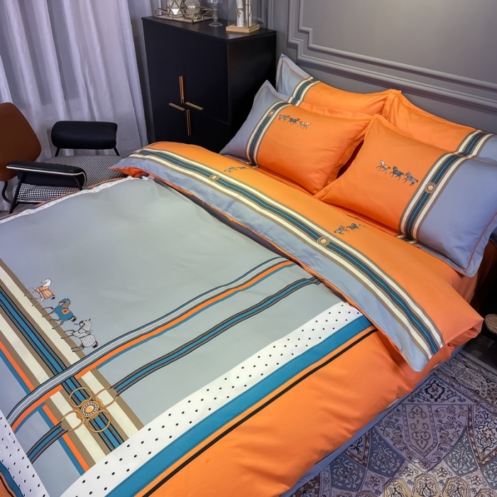 91家纺网 家纺一手货源 找家纺 金爱家 2021新款全棉13372四件套条格简约系列 拉斐尔