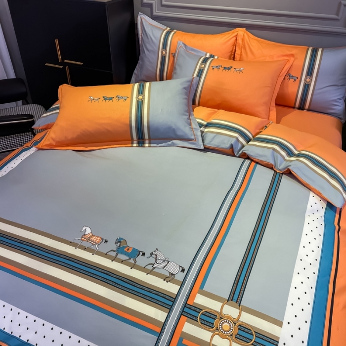 91家纺网 家纺一手货源 找家纺 金爱家 2021新款全棉13372四件套条格简约系列 拉斐尔