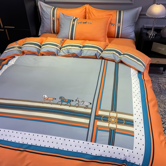 91家纺网 家纺一手货源 找家纺 金爱家 2021新款全棉13372四件套条格简约系列 拉斐尔