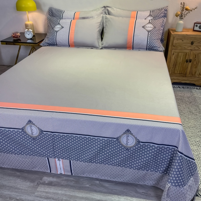 91家纺网 家纺一手货源 找家纺 金爱家 2021新款全棉13372四件套条格简约系列 卢卡斯