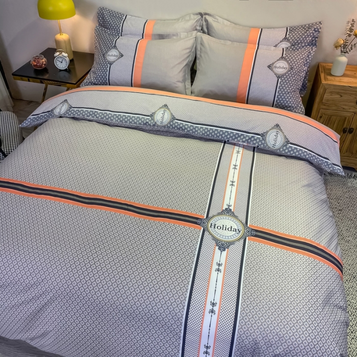 91家纺网 家纺一手货源 找家纺 金爱家 2021新款全棉13372四件套条格简约系列 卢卡斯