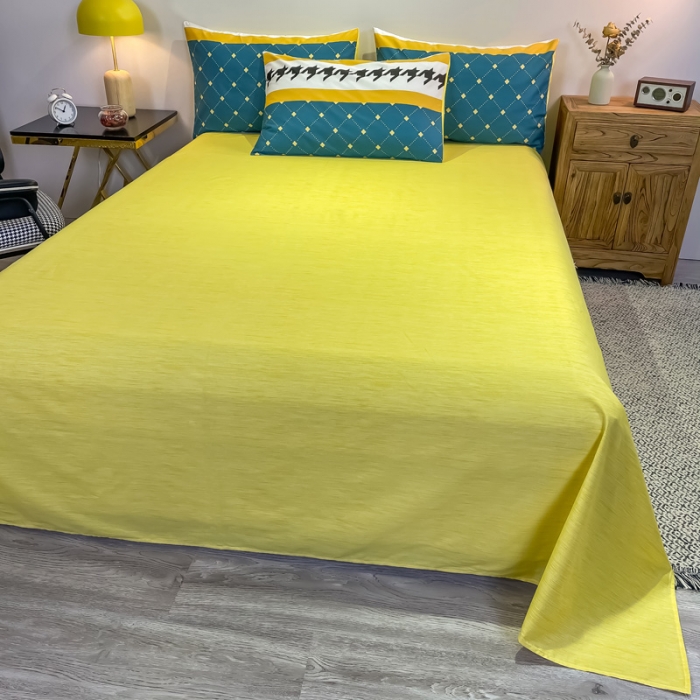 91家纺网 家纺一手货源 找家纺 金爱家 2021新款全棉13372四件套条格简约系列 赛亚