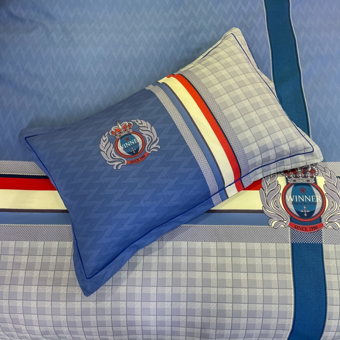 91家纺网 家纺一手货源 找家纺 金爱家 2021新款全棉13372四件套条格简约系列 圣卡罗