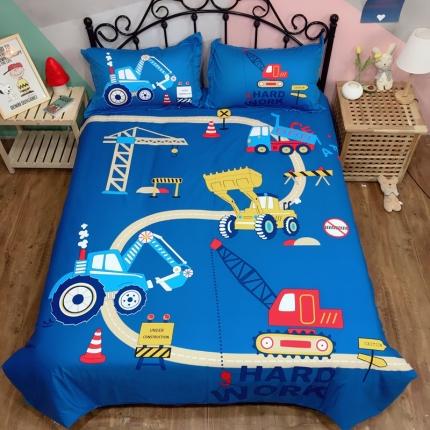 91家纺网 家纺一手货源 找家纺 金爱家 2021新款13070卡通全棉四件套 独家汽车嘟嘟