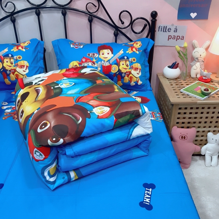 91家纺网 家纺一手货源 找家纺 金爱家 2021新款13070卡通全棉四件套 独家保卫队