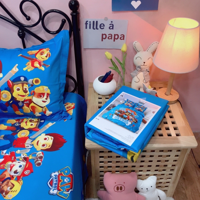 91家纺网 家纺一手货源 找家纺 金爱家 2021新款13070卡通全棉四件套 独家保卫队