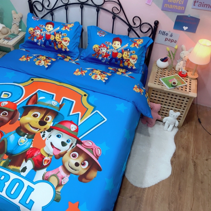 91家纺网 家纺一手货源 找家纺 金爱家 2021新款13070卡通全棉四件套 独家保卫队