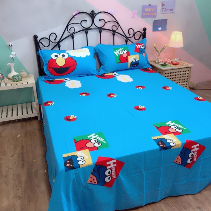 91家纺网 家纺一手货源 找家纺 金爱家 2021新款13070卡通全棉四件套 独家开心芝麻