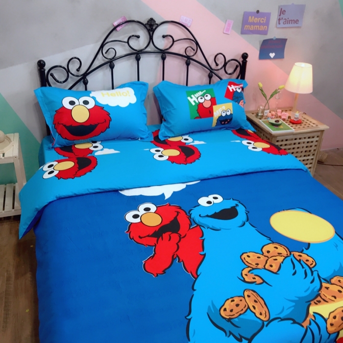 91家纺网 家纺一手货源 找家纺 金爱家 2021新款13070卡通全棉四件套 独家开心芝麻