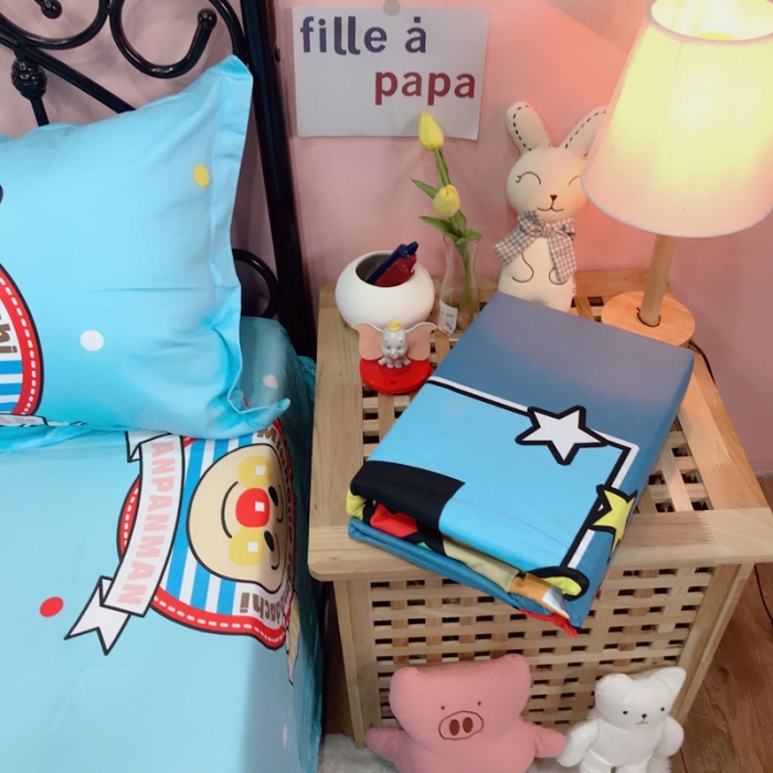 91家纺网 家纺一手货源 找家纺 金爱家 2021新款13070卡通全棉四件套 独家面包超人