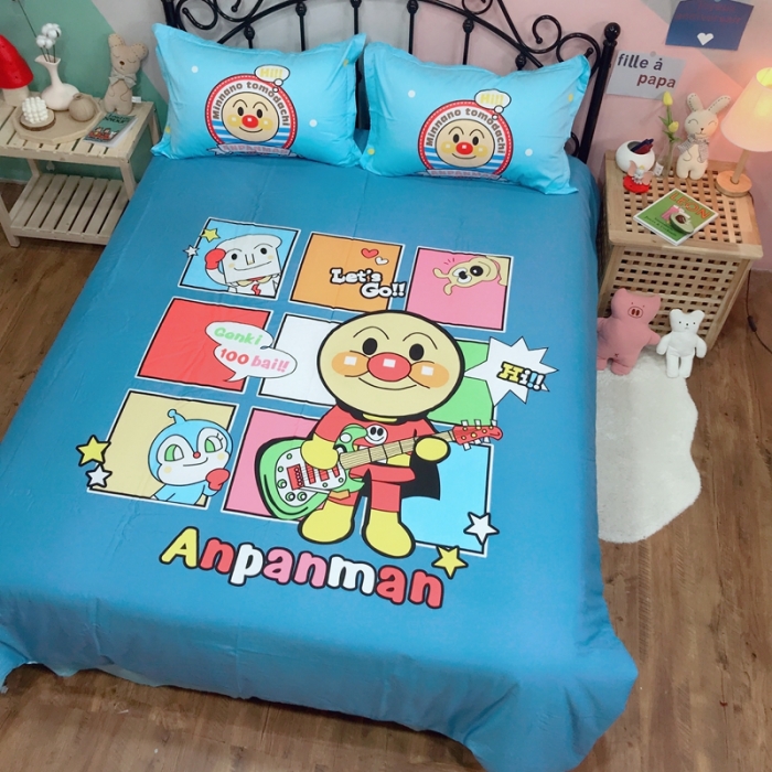 91家纺网 家纺一手货源 找家纺 金爱家 2021新款13070卡通全棉四件套 独家面包超人