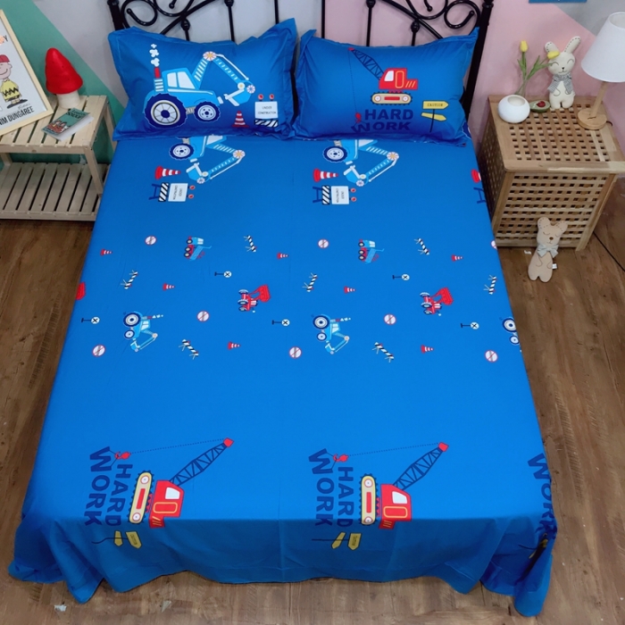 91家纺网 家纺一手货源 找家纺 金爱家 2021新款13070卡通全棉四件套 独家汽车嘟嘟