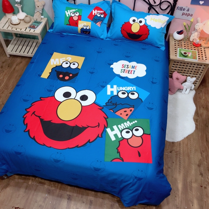 91家纺网 家纺一手货源 找家纺 金爱家 2021新款13070卡通全棉四件套 独家小毛球