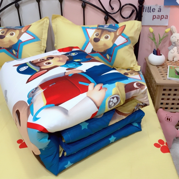 91家纺网 家纺一手货源 找家纺 金爱家 2021新款13070卡通全棉四件套 独家幸福汪汪队