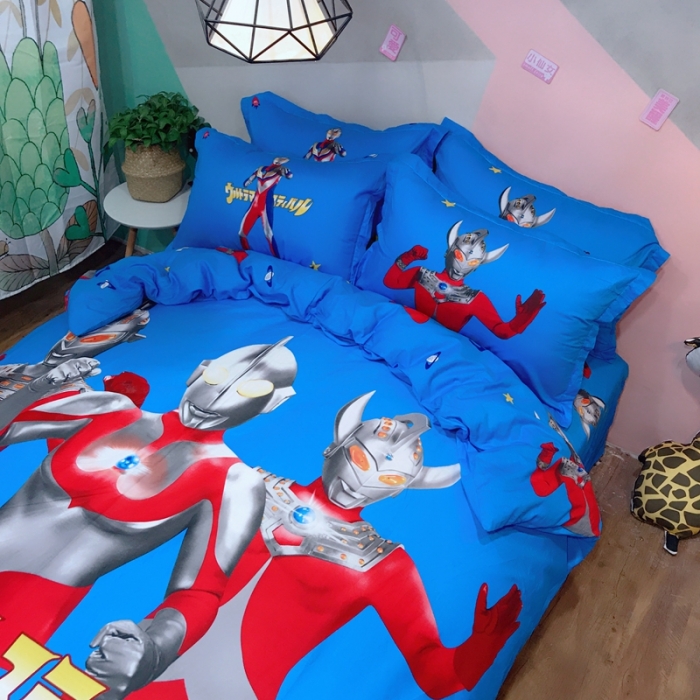 91家纺网 家纺一手货源 找家纺 金爱家 2021新款13070卡通全棉四件套 奥特曼