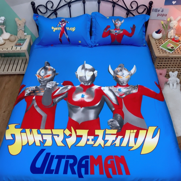 91家纺网 家纺一手货源 找家纺 金爱家 2021新款13070卡通全棉四件套 奥特曼