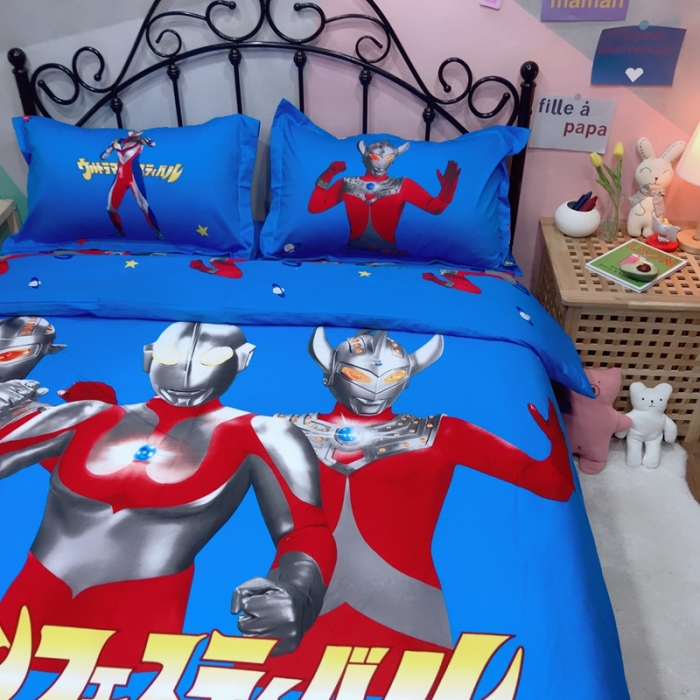 91家纺网 家纺一手货源 找家纺 金爱家 2021新款13070卡通全棉四件套 奥特曼