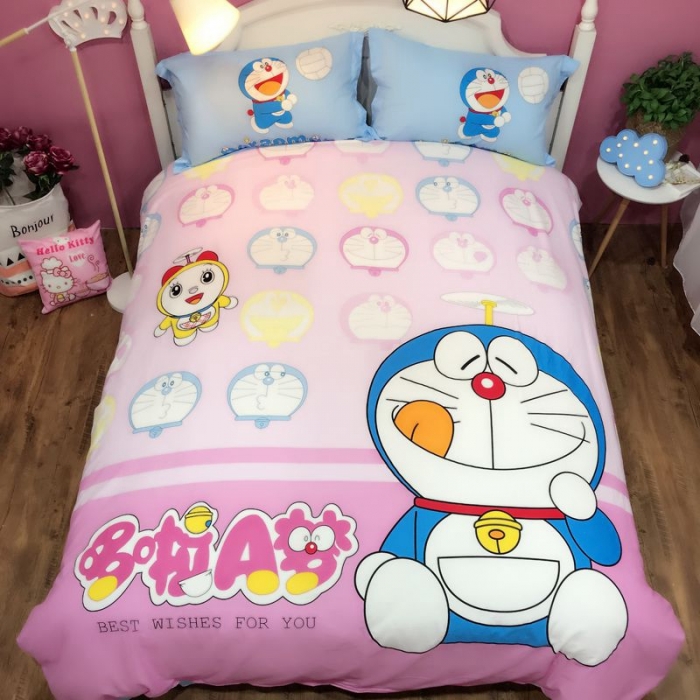 91家纺网 家纺一手货源 找家纺 金爱家 2021新款13070卡通全棉四件套 馋嘴猫