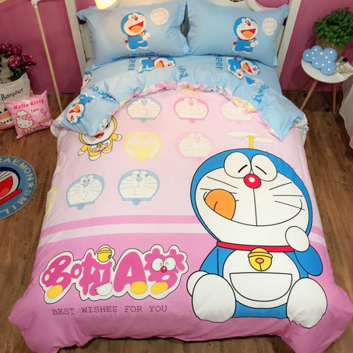 91家纺网 家纺一手货源 找家纺 金爱家 2021新款13070卡通全棉四件套 馋嘴猫