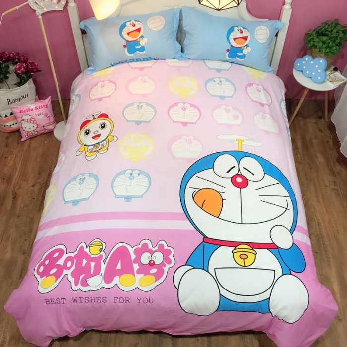 91家纺网 家纺一手货源 找家纺 金爱家 2021新款13070卡通全棉四件套 馋嘴猫