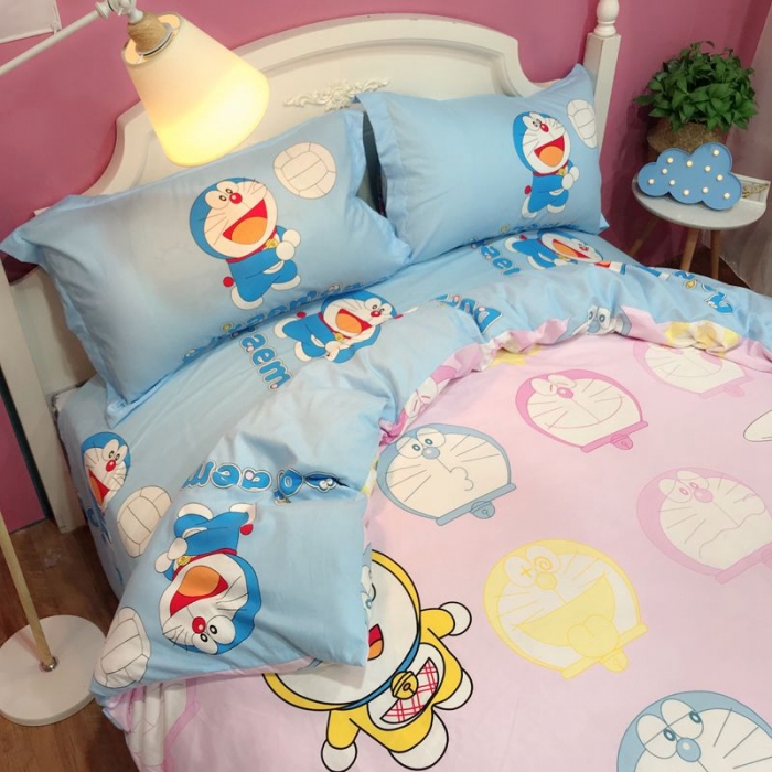 91家纺网 家纺一手货源 找家纺 金爱家 2021新款13070卡通全棉四件套 馋嘴猫