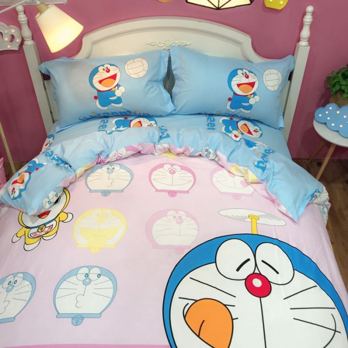 91家纺网 家纺一手货源 找家纺 金爱家 2021新款13070卡通全棉四件套 馋嘴猫