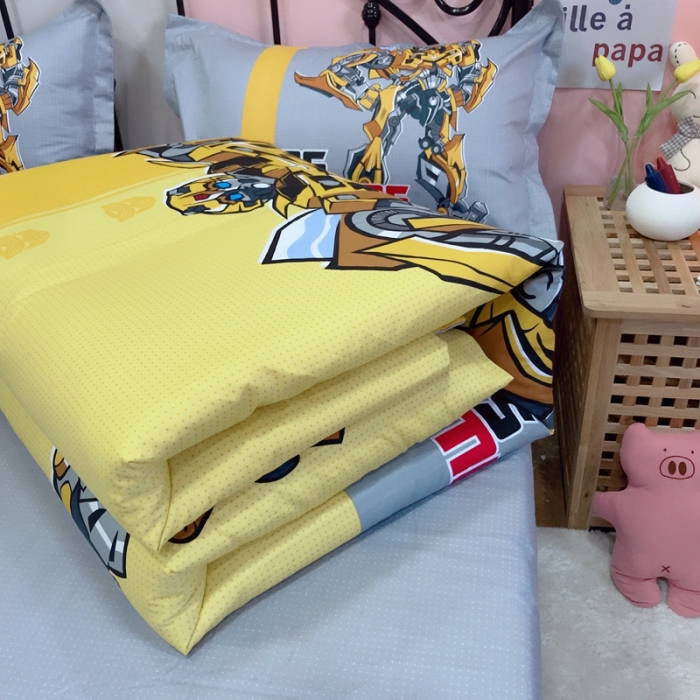 91家纺网 家纺一手货源 找家纺 金爱家 2021新款13070卡通全棉四件套 超能大黄蜂