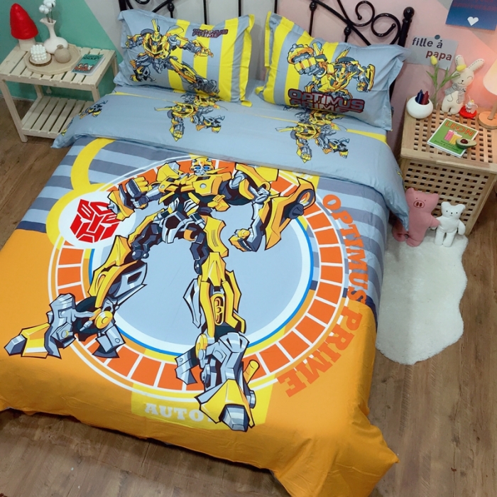 91家纺网 家纺一手货源 找家纺 金爱家 2021新款13070卡通全棉四件套 大黄蜂