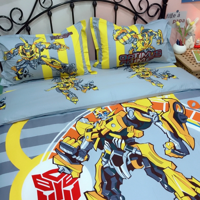 91家纺网 家纺一手货源 找家纺 金爱家 2021新款13070卡通全棉四件套 大黄蜂