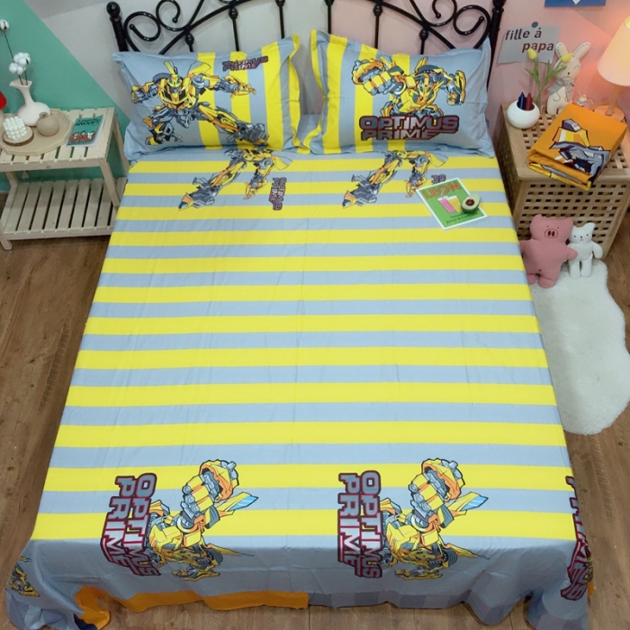 91家纺网 家纺一手货源 找家纺 金爱家 2021新款13070卡通全棉四件套 大黄蜂