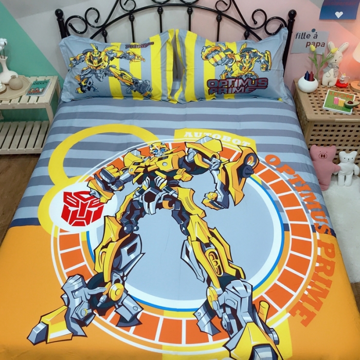 91家纺网 家纺一手货源 找家纺 金爱家 2021新款13070卡通全棉四件套 大黄蜂