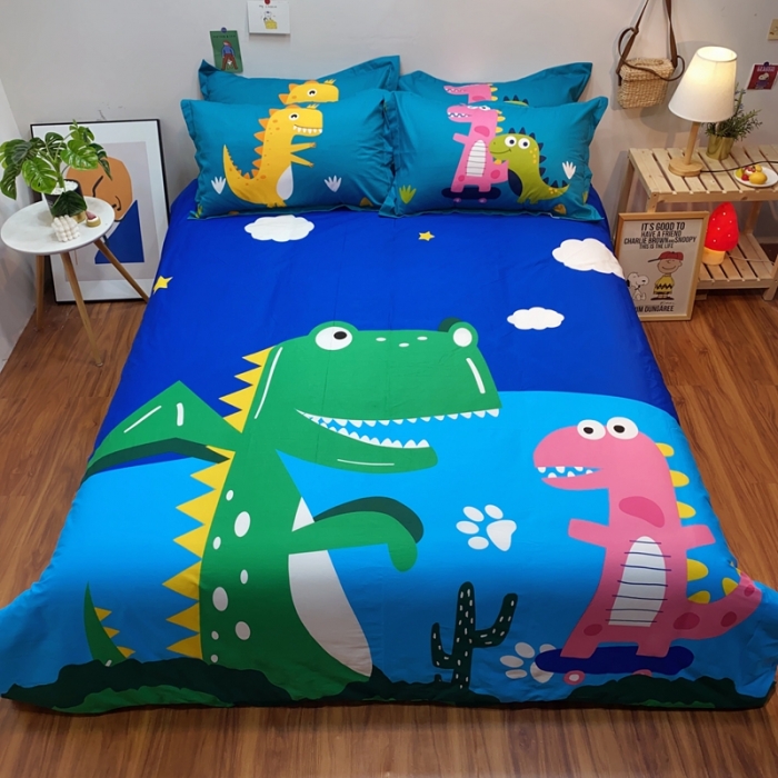 91家纺网 家纺一手货源 找家纺 金爱家 2021新款13070卡通全棉四件套 嗨皮萌宠