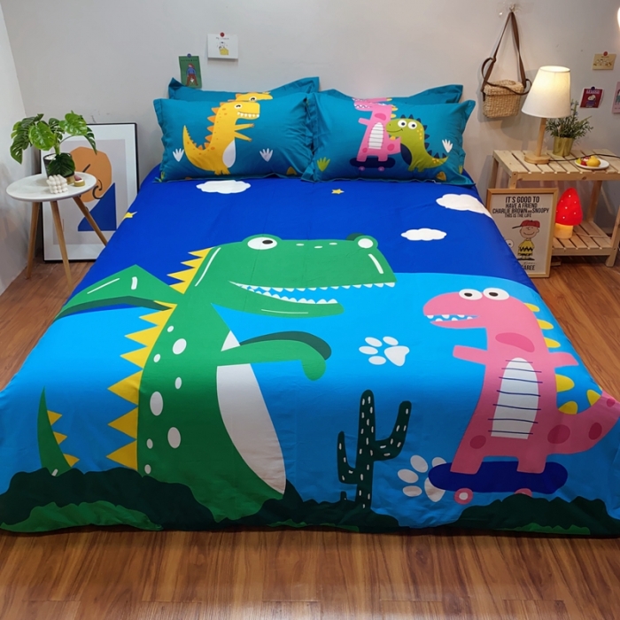 91家纺网 家纺一手货源 找家纺 金爱家 2021新款13070卡通全棉四件套 嗨皮萌宠