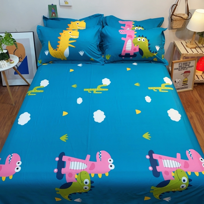 91家纺网 家纺一手货源 找家纺 金爱家 2021新款13070卡通全棉四件套 嗨皮萌宠