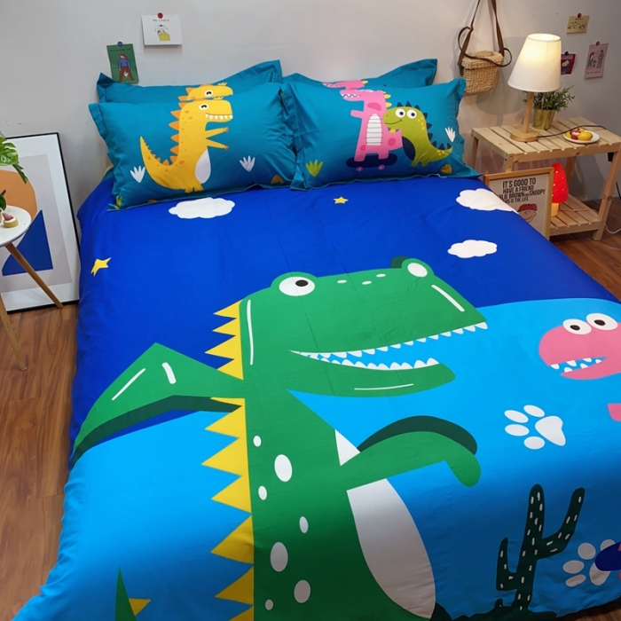 91家纺网 家纺一手货源 找家纺 金爱家 2021新款13070卡通全棉四件套 嗨皮萌宠