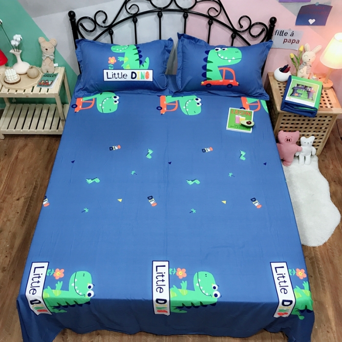 91家纺网 家纺一手货源 找家纺 金爱家 2021新款13070卡通全棉四件套 恐龙乐园