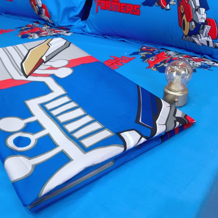 91家纺网 家纺一手货源 找家纺 金爱家 2021新款13070卡通全棉四件套 擎天柱