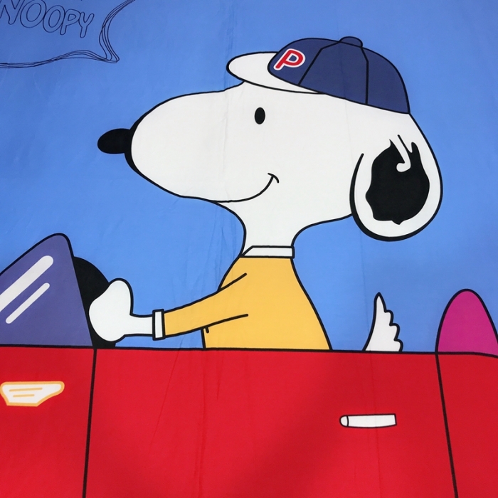 91家纺网 家纺一手货源 找家纺 金爱家 2021新款13070卡通全棉四件套 史努比蓝