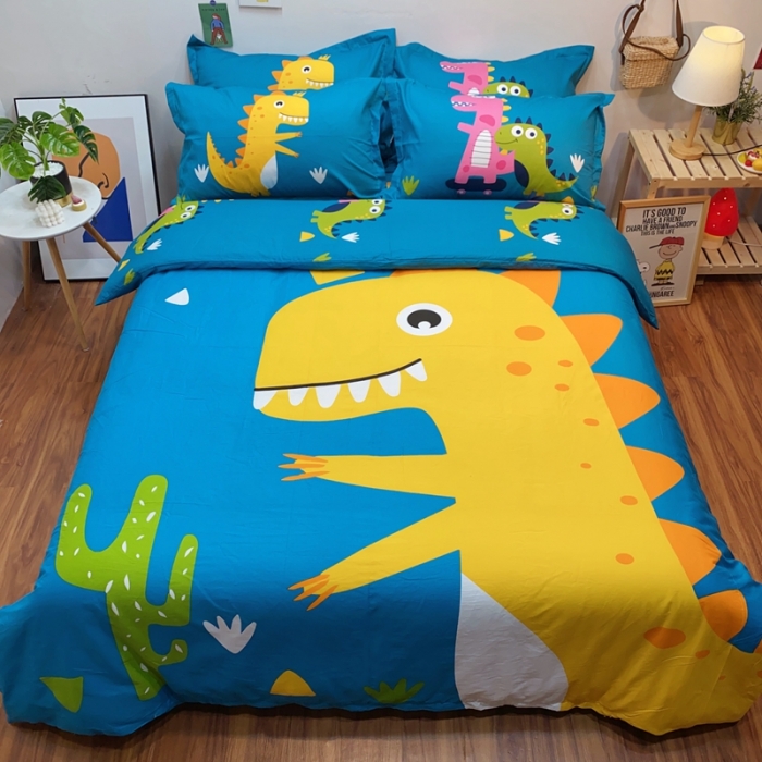 91家纺网 家纺一手货源 找家纺 金爱家 2021新款13070卡通全棉四件套 探险家