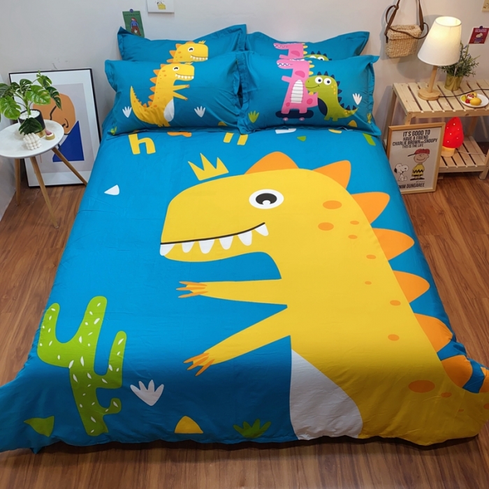 91家纺网 家纺一手货源 找家纺 金爱家 2021新款13070卡通全棉四件套 探险家