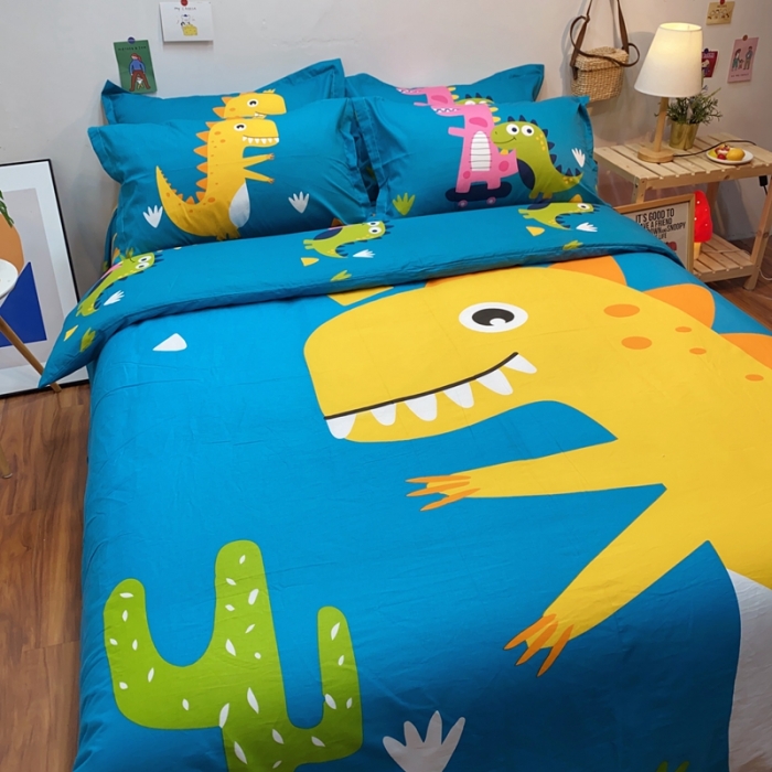 91家纺网 家纺一手货源 找家纺 金爱家 2021新款13070卡通全棉四件套 探险家