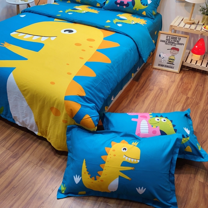 91家纺网 家纺一手货源 找家纺 金爱家 2021新款13070卡通全棉四件套 探险家