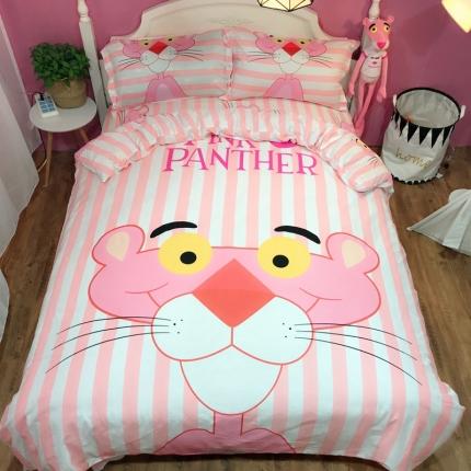 金爱家 2021新款13070卡通全棉四件套 条纹豹