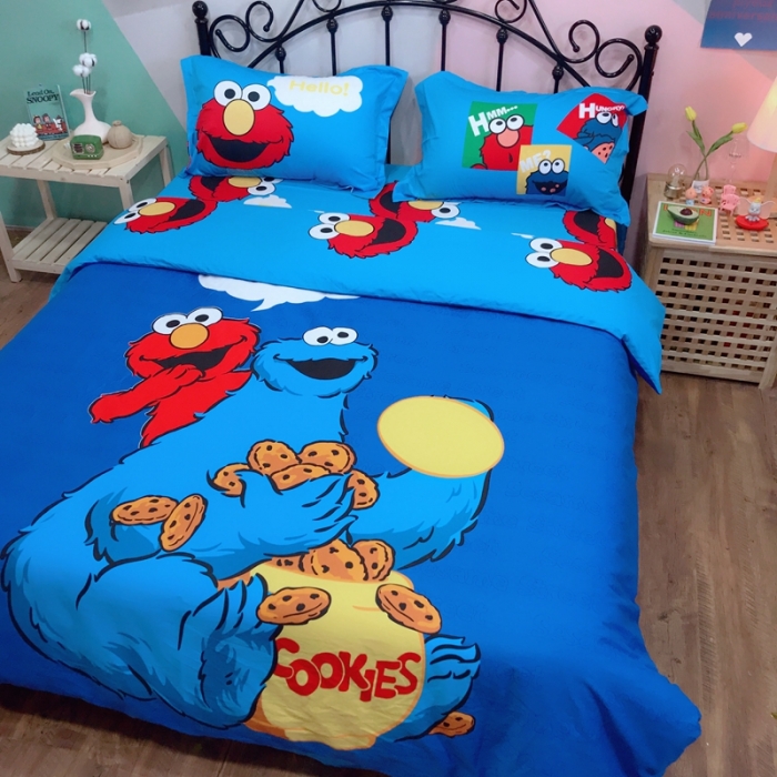 91家纺网 家纺一手货源 找家纺 金爱家 2021新款13070卡通全棉四件套 独家开心芝麻