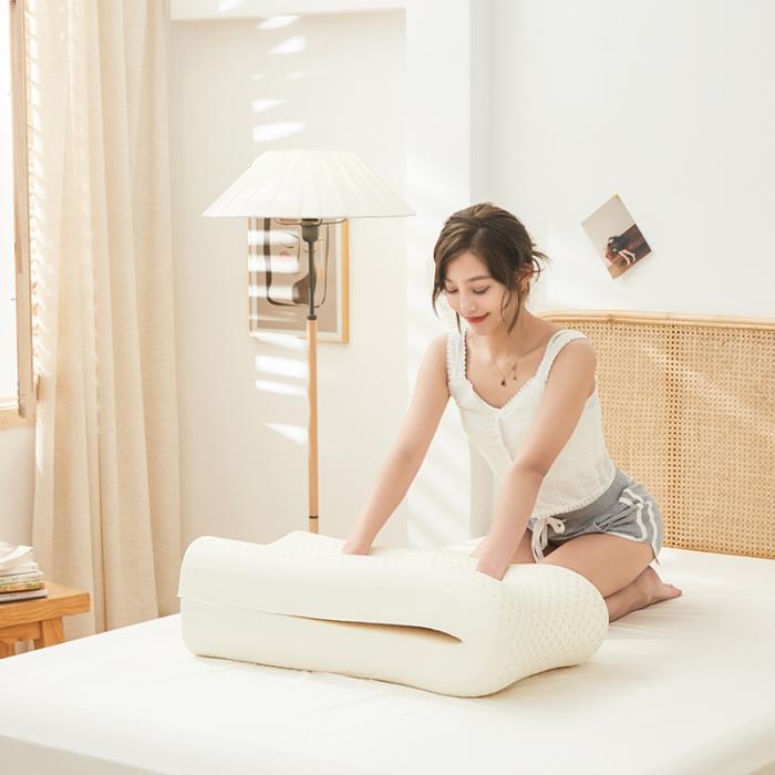 91家纺网 家纺一手货源 找家纺 微枕芯 2021新款-天然乳胶双人枕加长款情侣1.5米成人