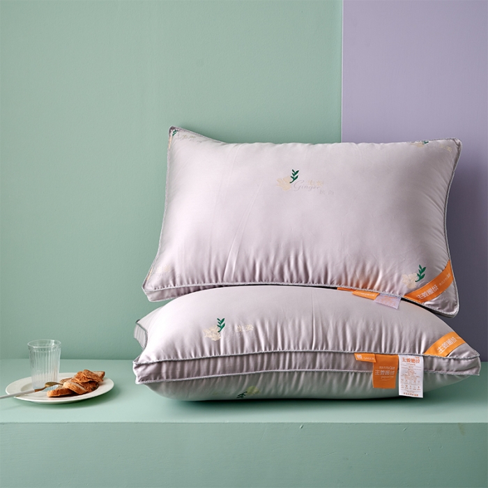 91家纺网 家纺一手货源 找家纺 （总）赛格时代家居  生姜暖绒绣花立体羽丝绒枕