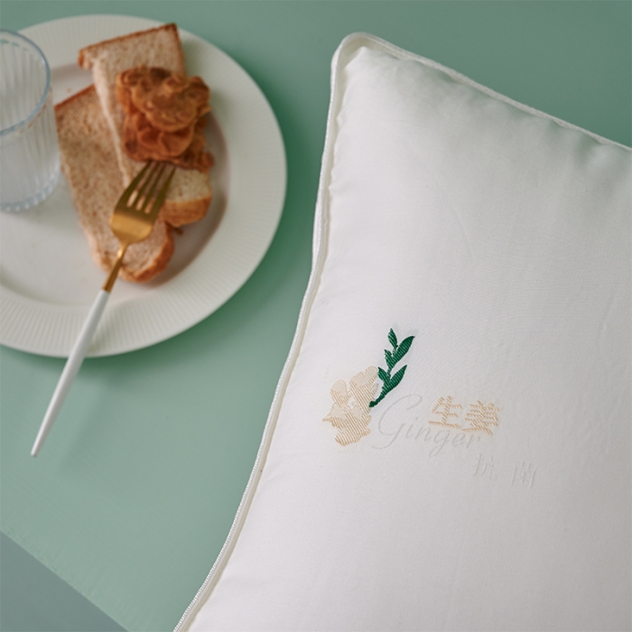 91家纺网 家纺一手货源 找家纺 （总）赛格时代家居  生姜暖绒绣花立体羽丝绒枕