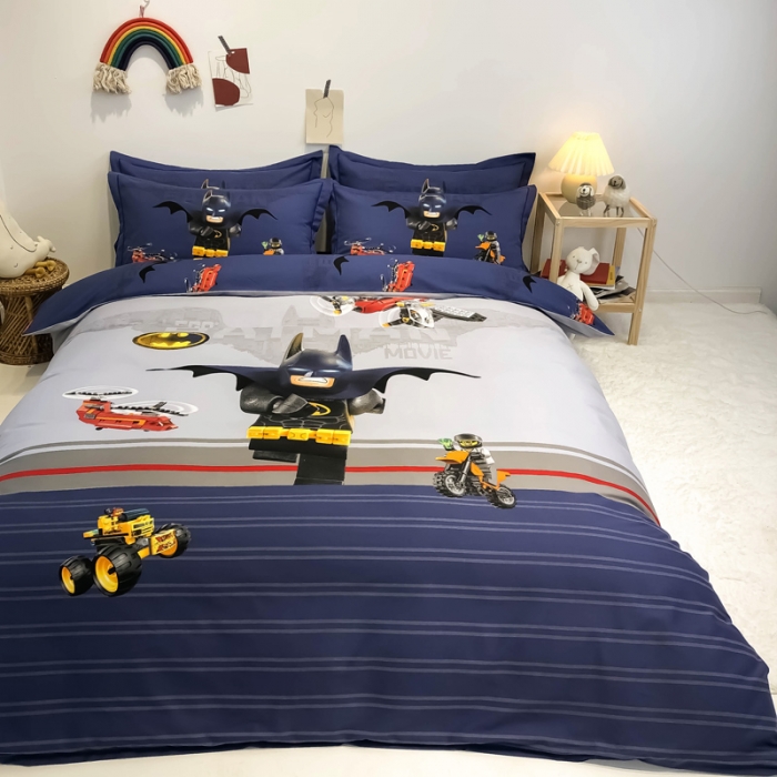 91家纺网 家纺一手货源 找家纺 金爱家 2021新款13372卡通全棉四件套 蝙蝠侠