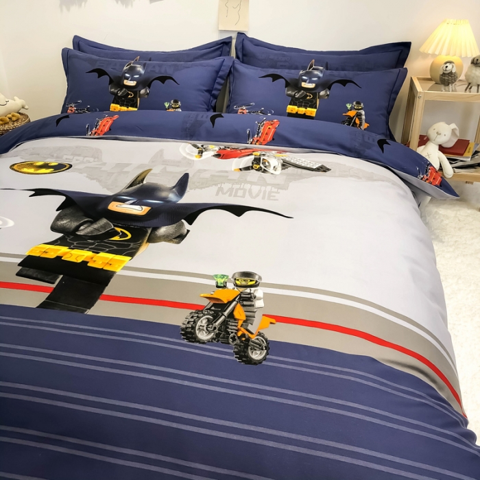 91家纺网 家纺一手货源 找家纺 金爱家 2021新款13372卡通全棉四件套 蝙蝠侠